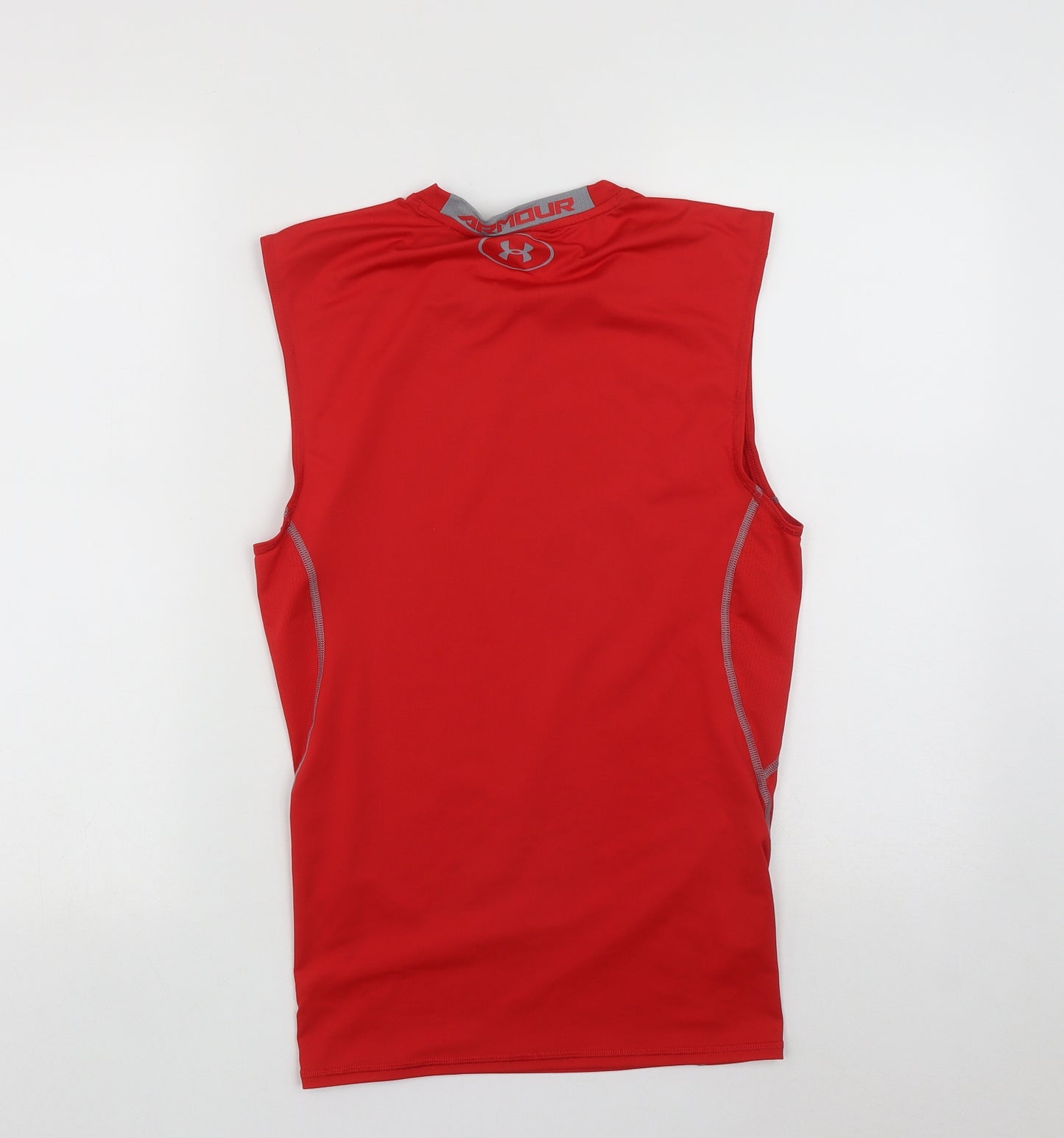 Under armour Mens Red  Polyester Basic Tank Size S Roll Neck
