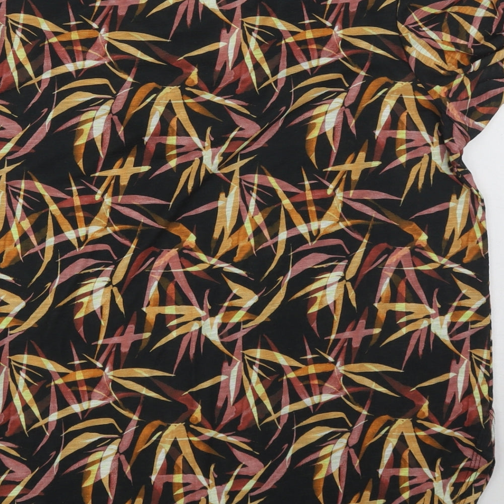 NEXT Womens Multicoloured Geometric Polyester Basic T-Shirt Size 14 V-Neck