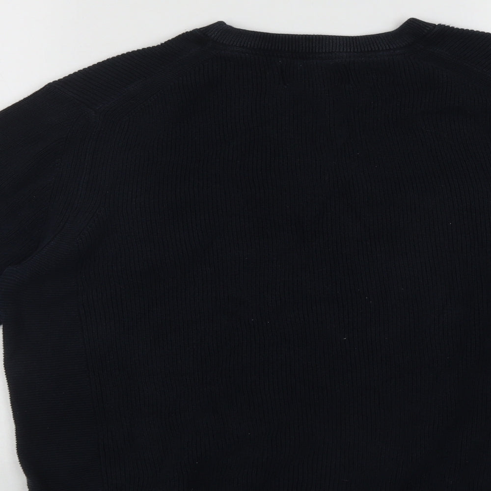 Debenhams Mens Blue Round Neck  Cotton Pullover Jumper Size L