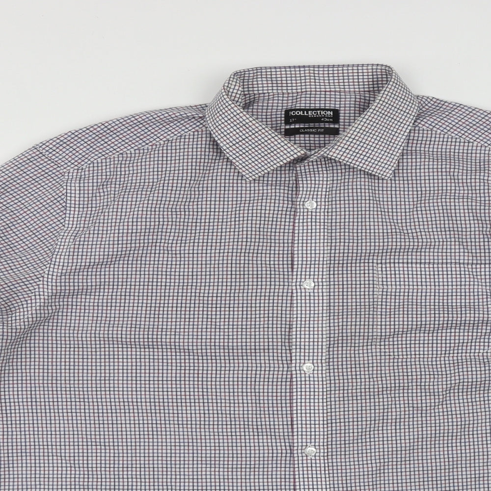Debenhams Mens Multicoloured Plaid Cotton  Button-Up Size XL Collared Button