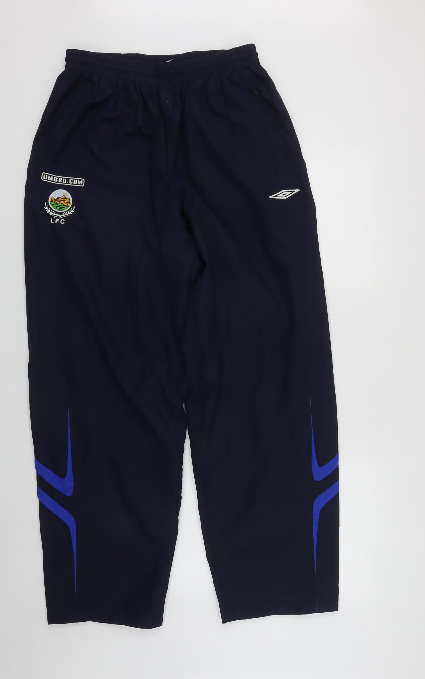 Umbro Mens Blue  Polyester Jogger Trousers Size L L30 in Regular Drawstring
