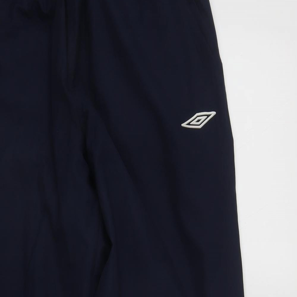 Umbro Mens Blue  Polyester Jogger Trousers Size L L30 in Regular Drawstring