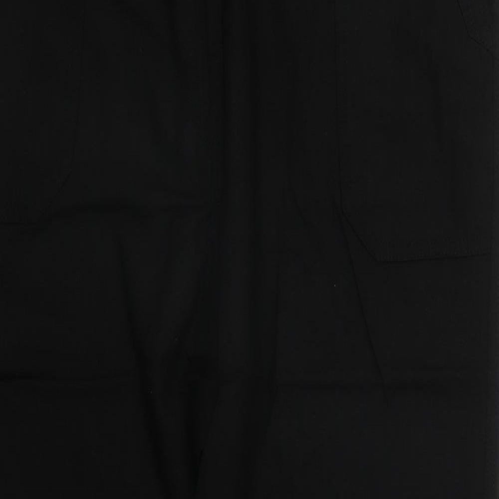 LabelBe Womens Black  Linen Capri Trousers Size 16 L29 in Regular Zip