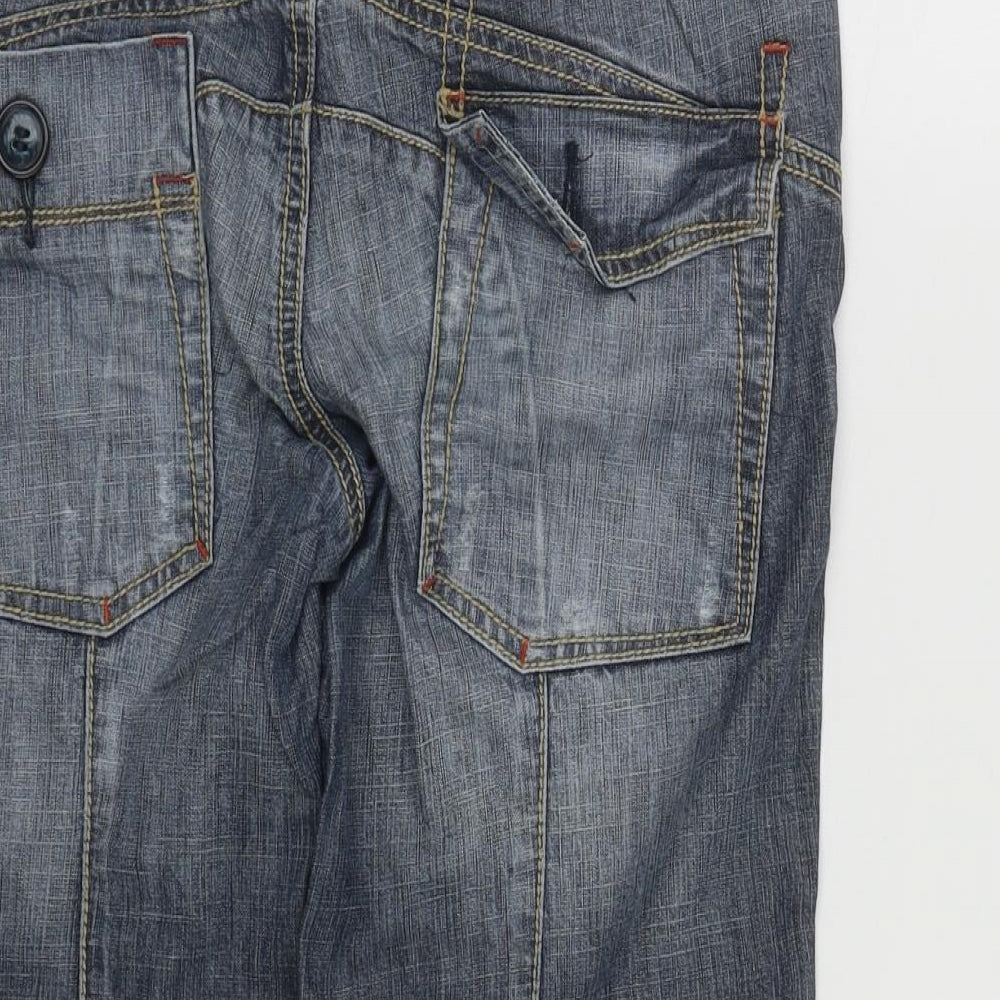 NEXT Womens Blue  Cotton Capri Jeans Size 8 L20 in Regular Zip