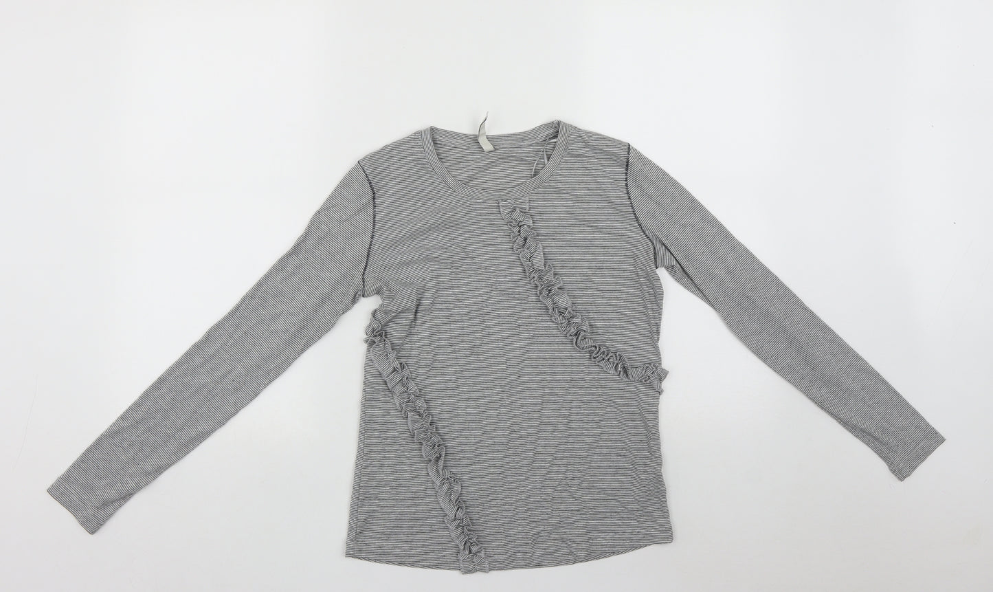 House of Fraser Womens Multicoloured Striped Polyester Basic Blouse Size 8 Roll Neck