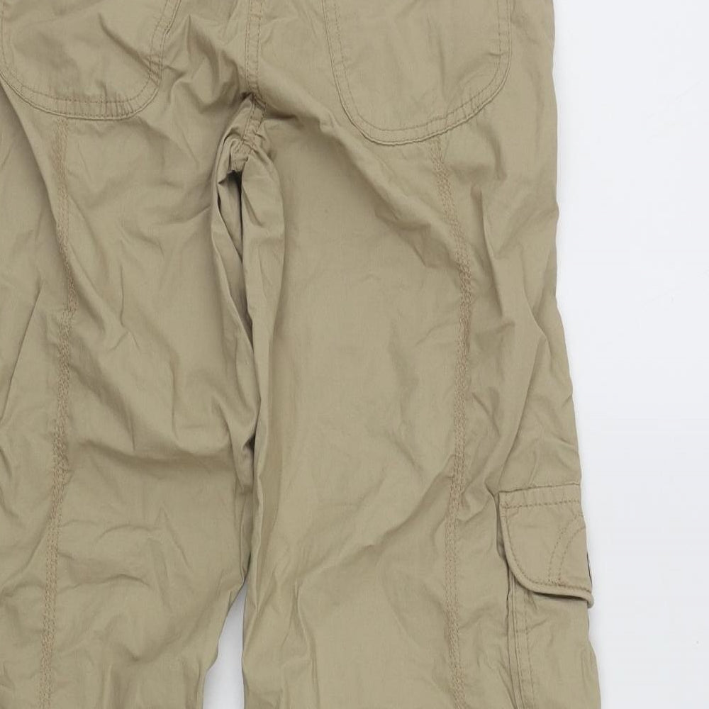 Cherokee Womens Beige  Cotton Cargo Trousers Size 8 L29 in Regular Zip