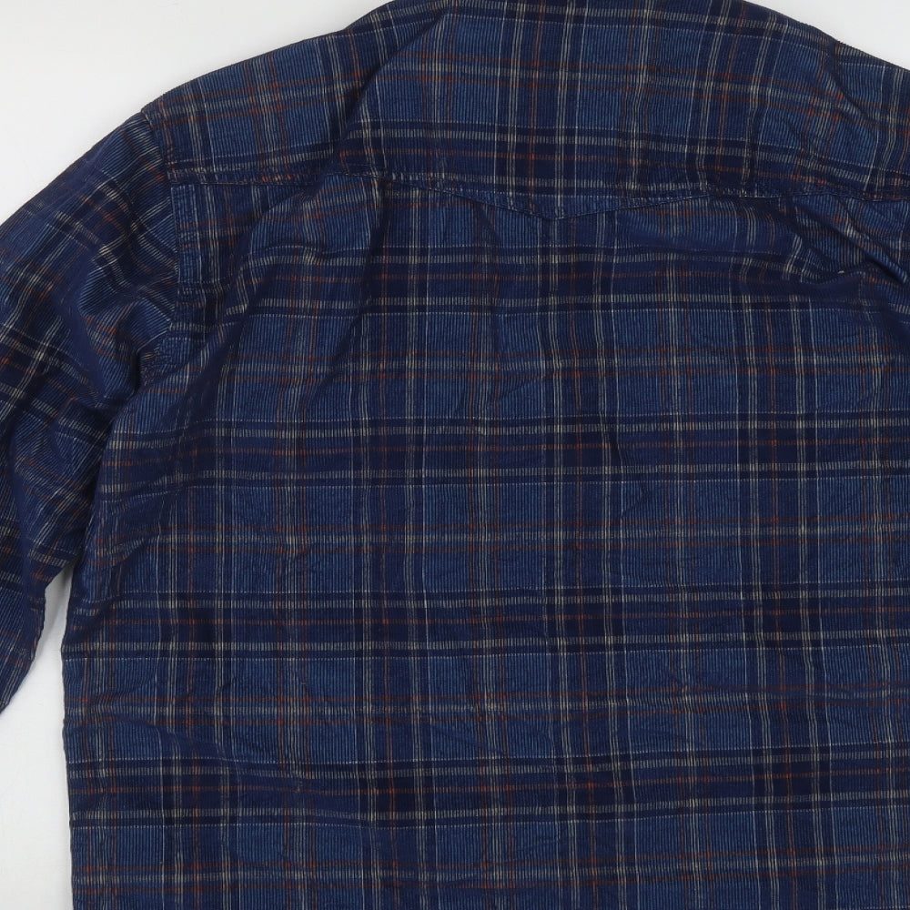 Dunnes Mens Multicoloured Plaid Cotton  Button-Up Size L Collared Push Lock
