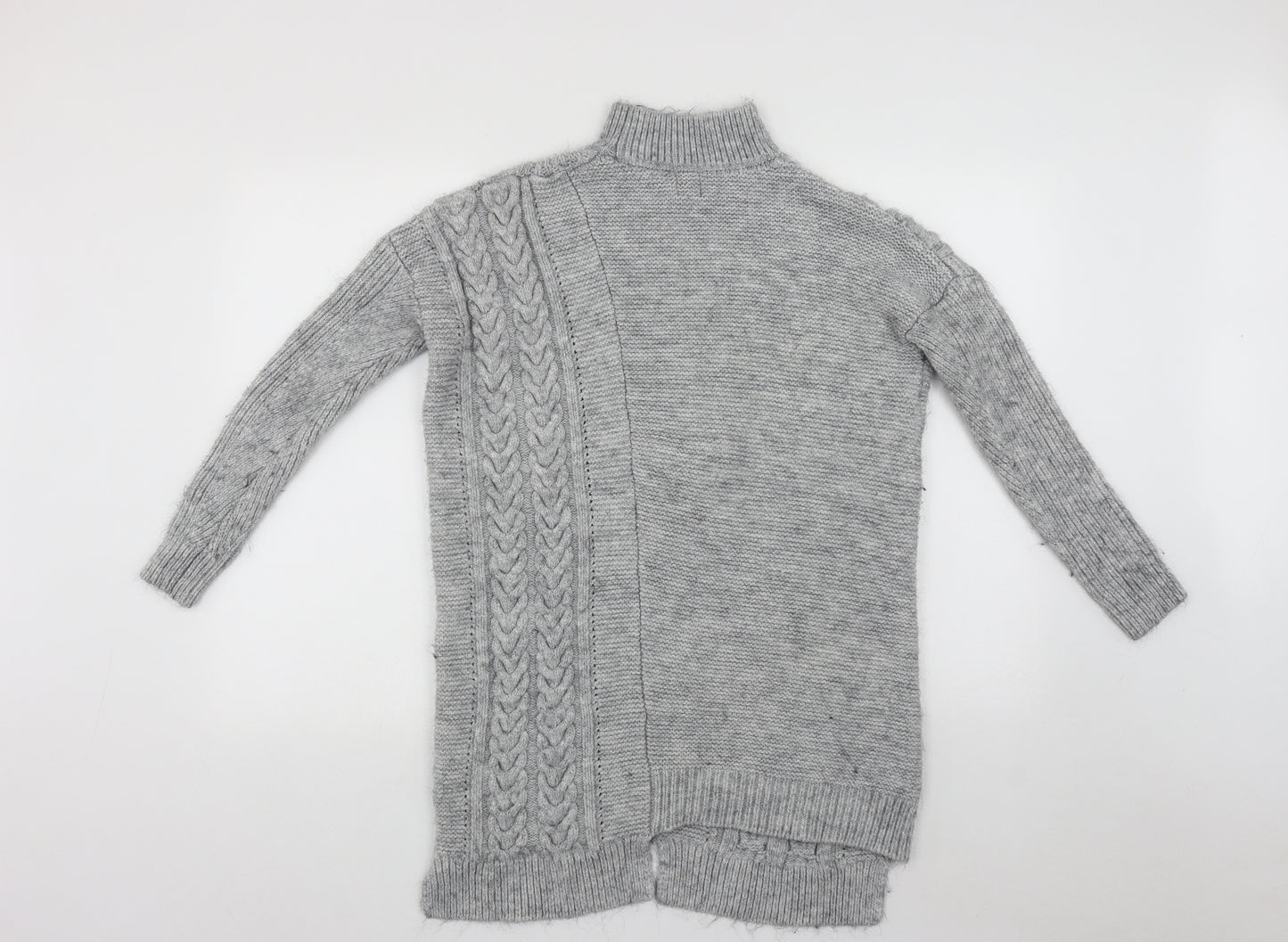 River Island Womens Grey High Neck  Acrylic Pullover Jumper Size XS