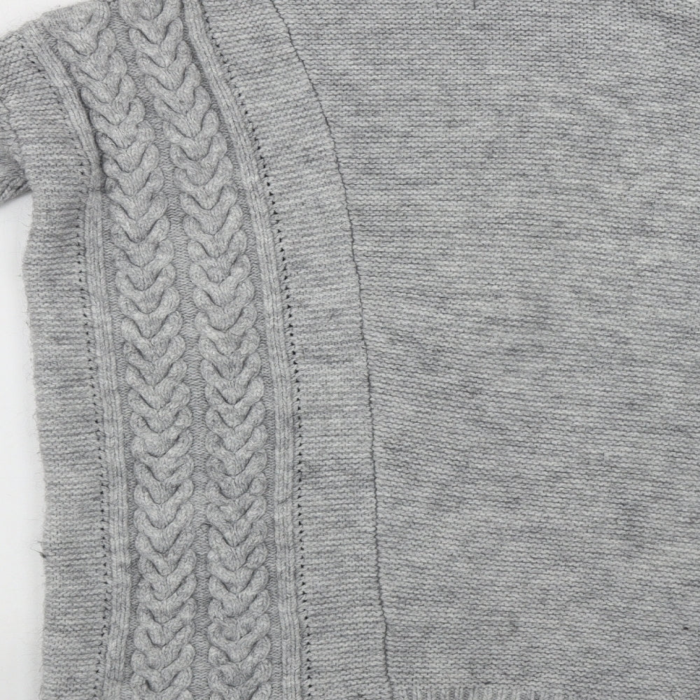 River Island Womens Grey High Neck  Acrylic Pullover Jumper Size XS