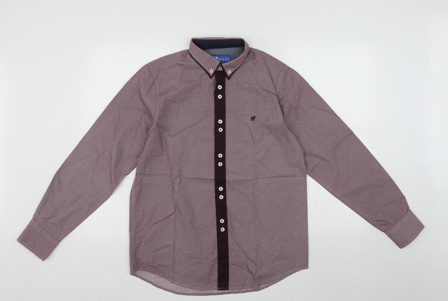 Outrage Mens Multicoloured Plaid Cotton  Button-Up Size M Collared Button