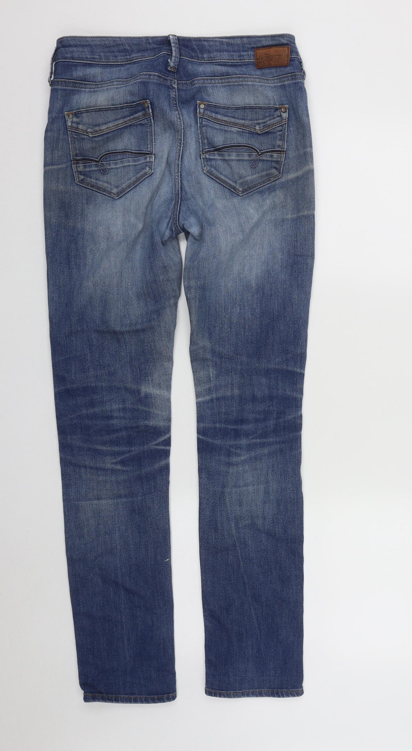 Mavi Womens Blue  Cotton Straight Jeans Size 28 in L29 in Regular Zip