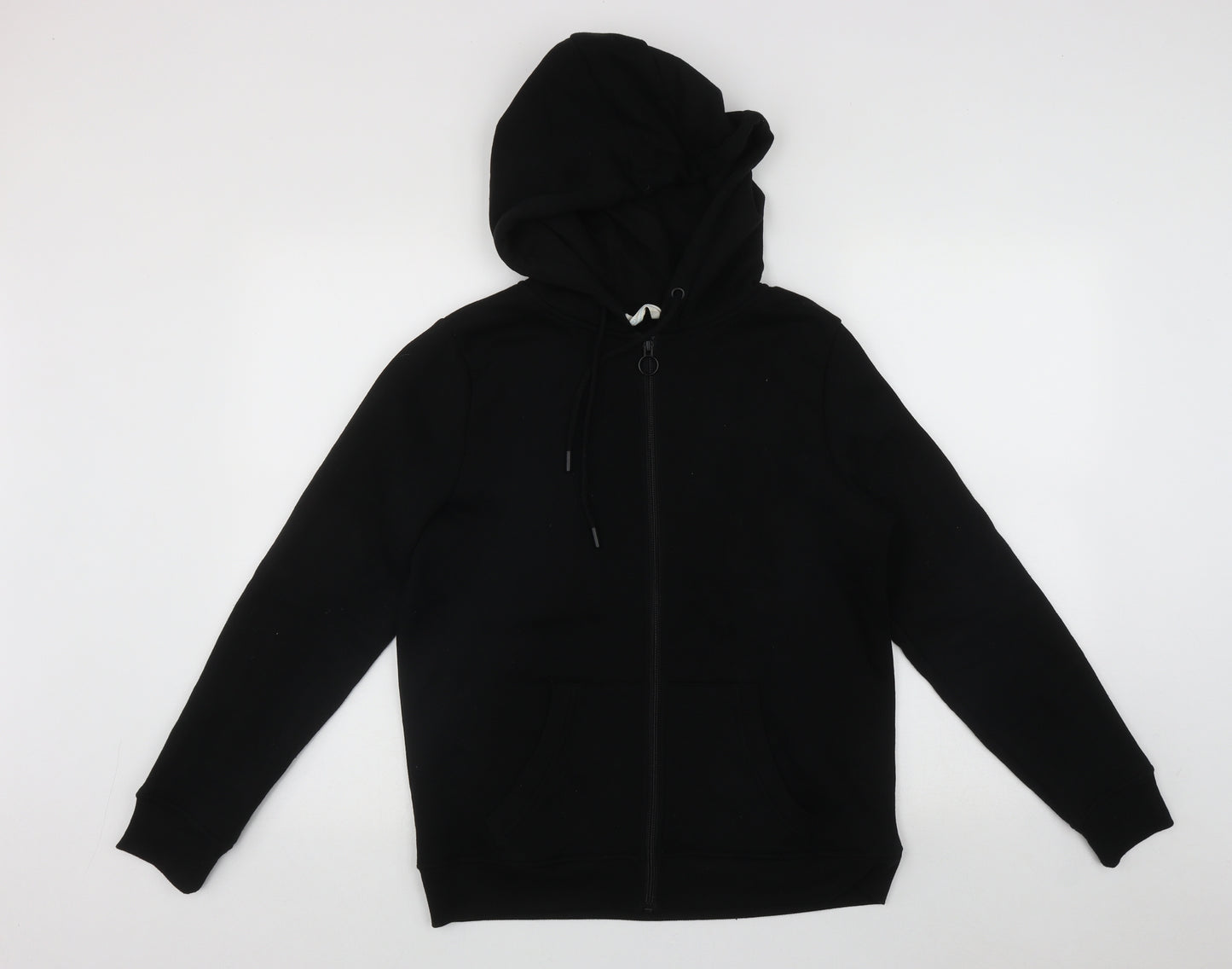 Primark Womens Black  Cotton Full Zip Hoodie Size S  Zip
