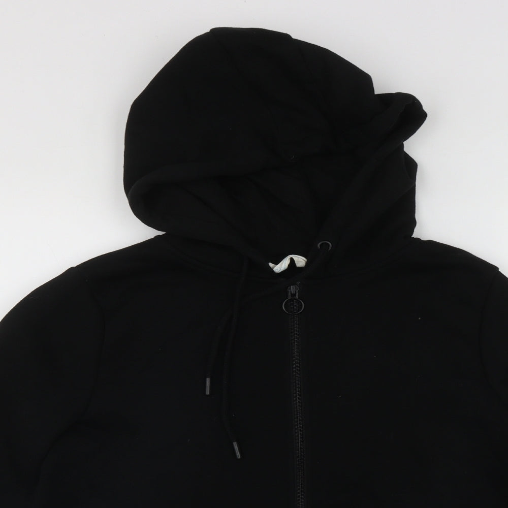 Primark Womens Black  Cotton Full Zip Hoodie Size S  Zip