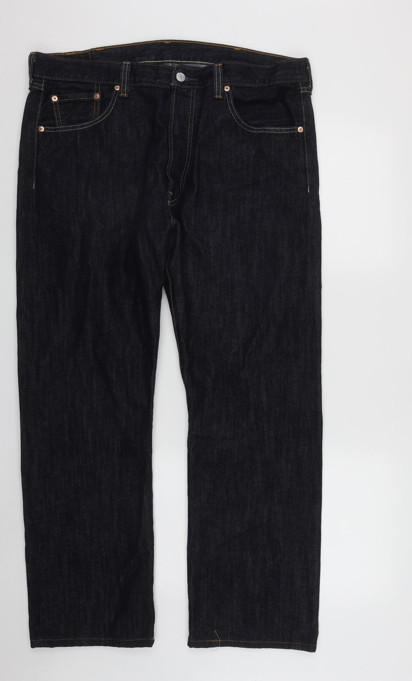 Levi's Mens Blue  Cotton Straight Jeans Size 38 in L30 in Regular Zip
