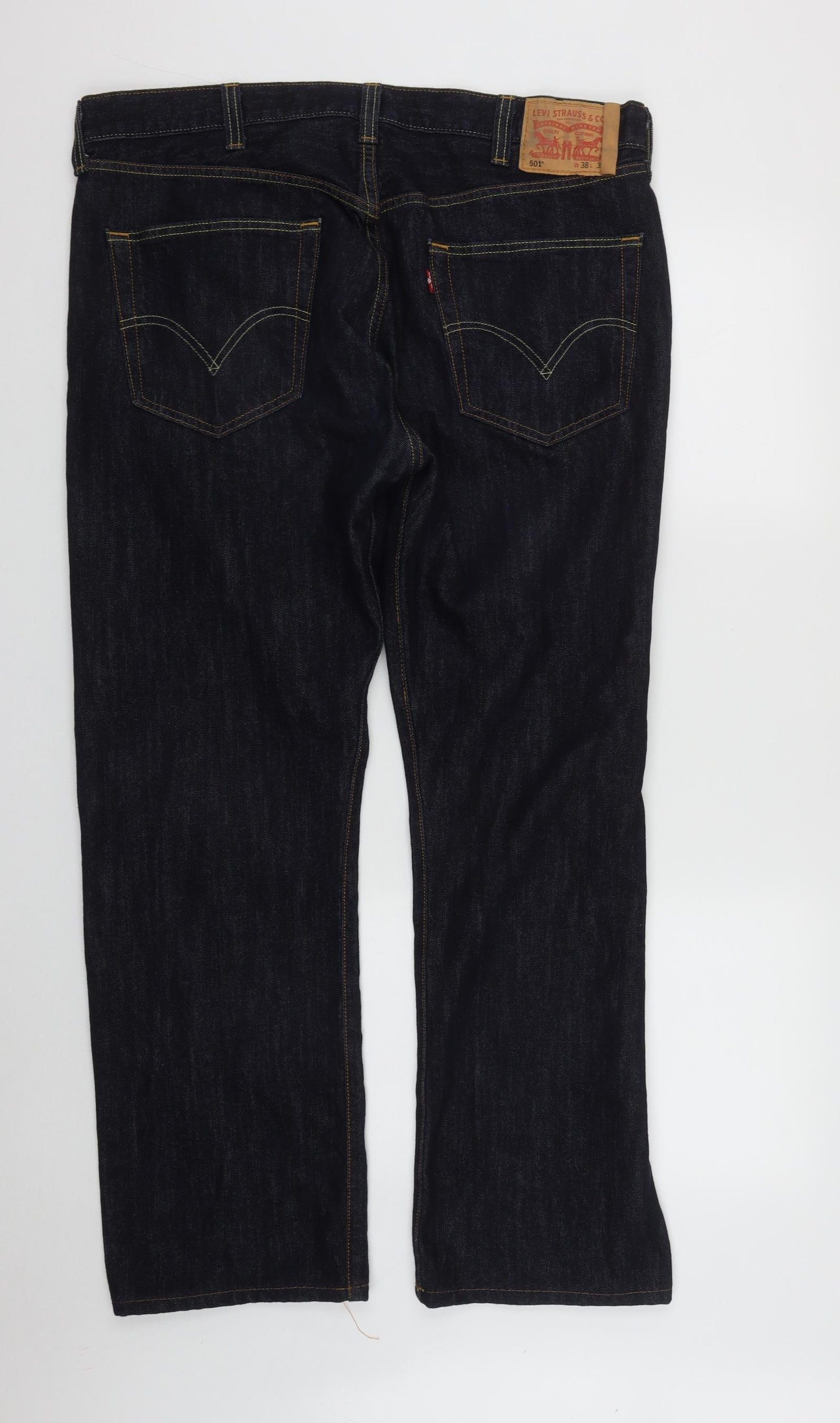 Levi's Mens Blue  Cotton Straight Jeans Size 38 in L30 in Regular Zip