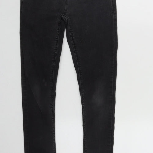 NEXT Girls Black  Cotton Skinny Jeans Size 9 Months L25 in Regular Zip