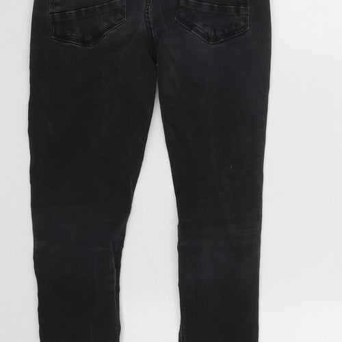 NEXT Girls Black  Cotton Skinny Jeans Size 9 Months L25 in Regular Zip