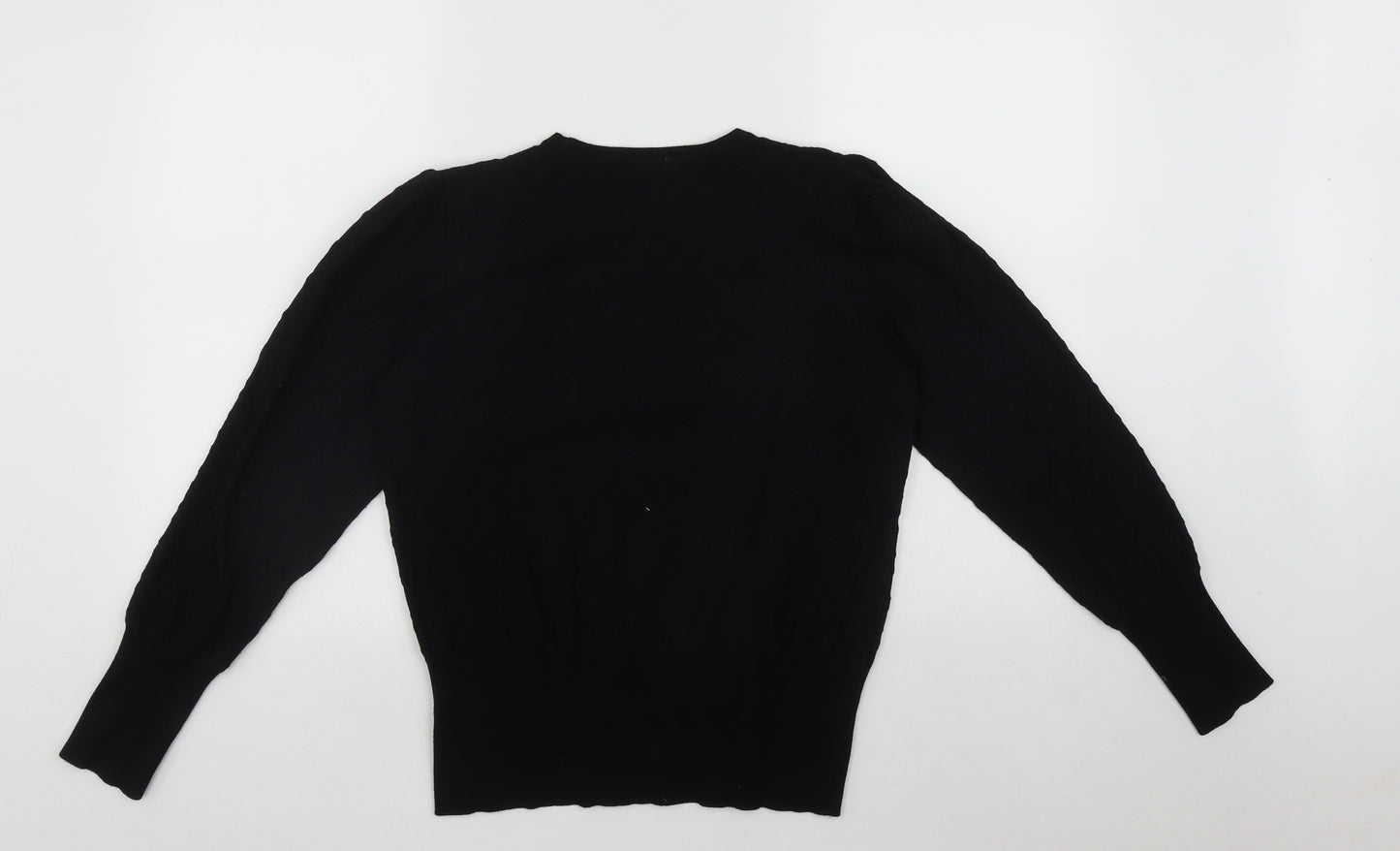 Marks and Spencer Womens Black Round Neck  Viscose Pullover Jumper Size 14