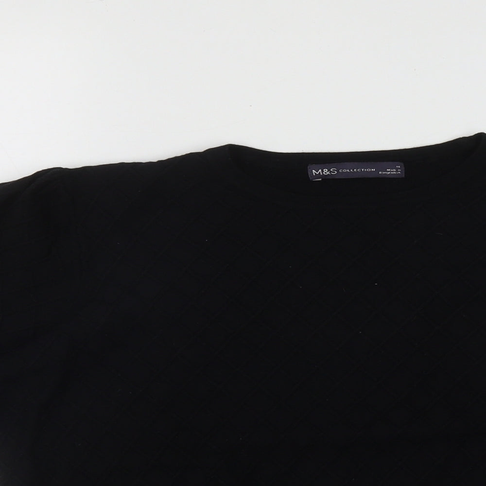 Marks and Spencer Womens Black Round Neck  Viscose Pullover Jumper Size 14