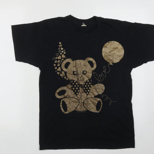 Screen Stars Womens Beige  Polyester Basic T-Shirt Size S Round Neck - Bear