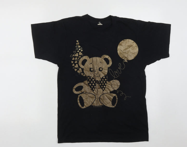 Screen Stars Womens Beige  Polyester Basic T-Shirt Size S Round Neck - Bear