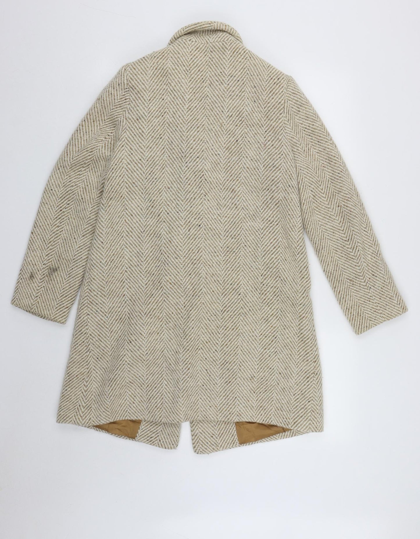 Avoca Womens Beige   Trench Coat Coat Size 8  Button