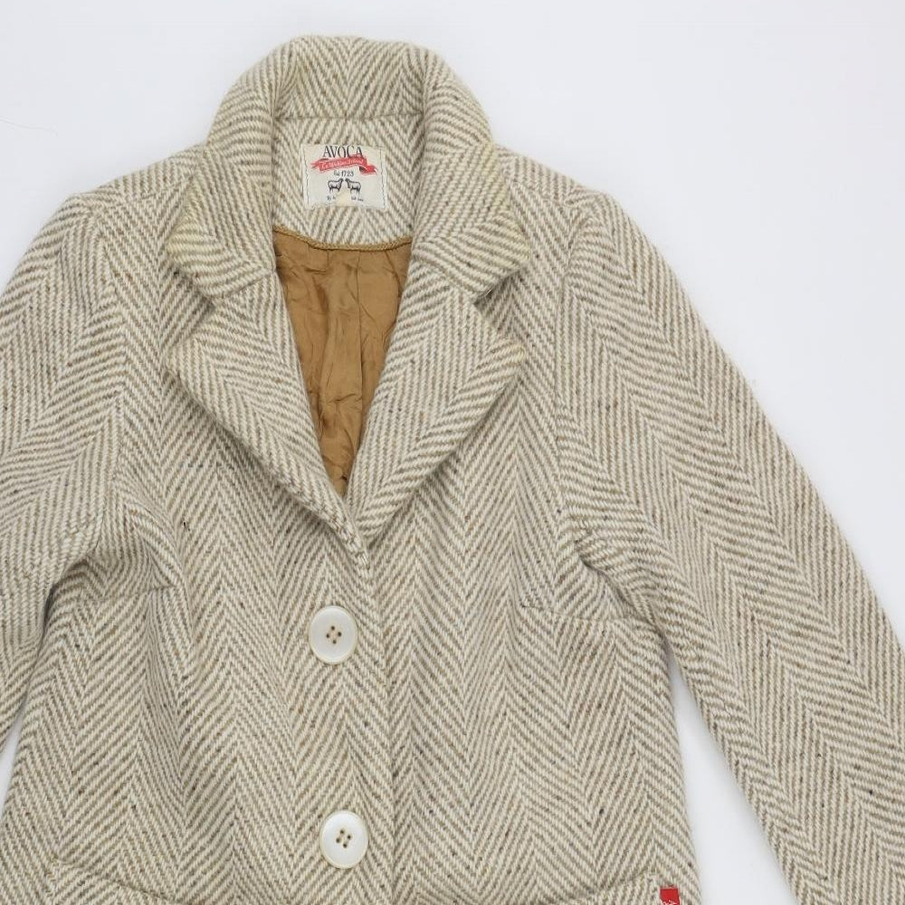 Avoca Womens Beige   Trench Coat Coat Size 8  Button