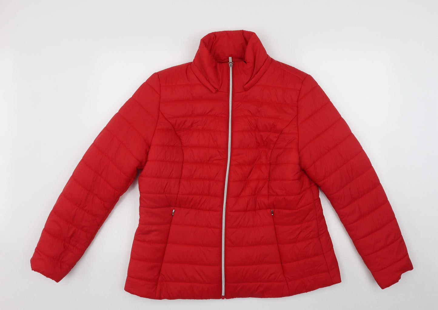 F&F Womens Red   Puffer Jacket Coat Size 16  Zip