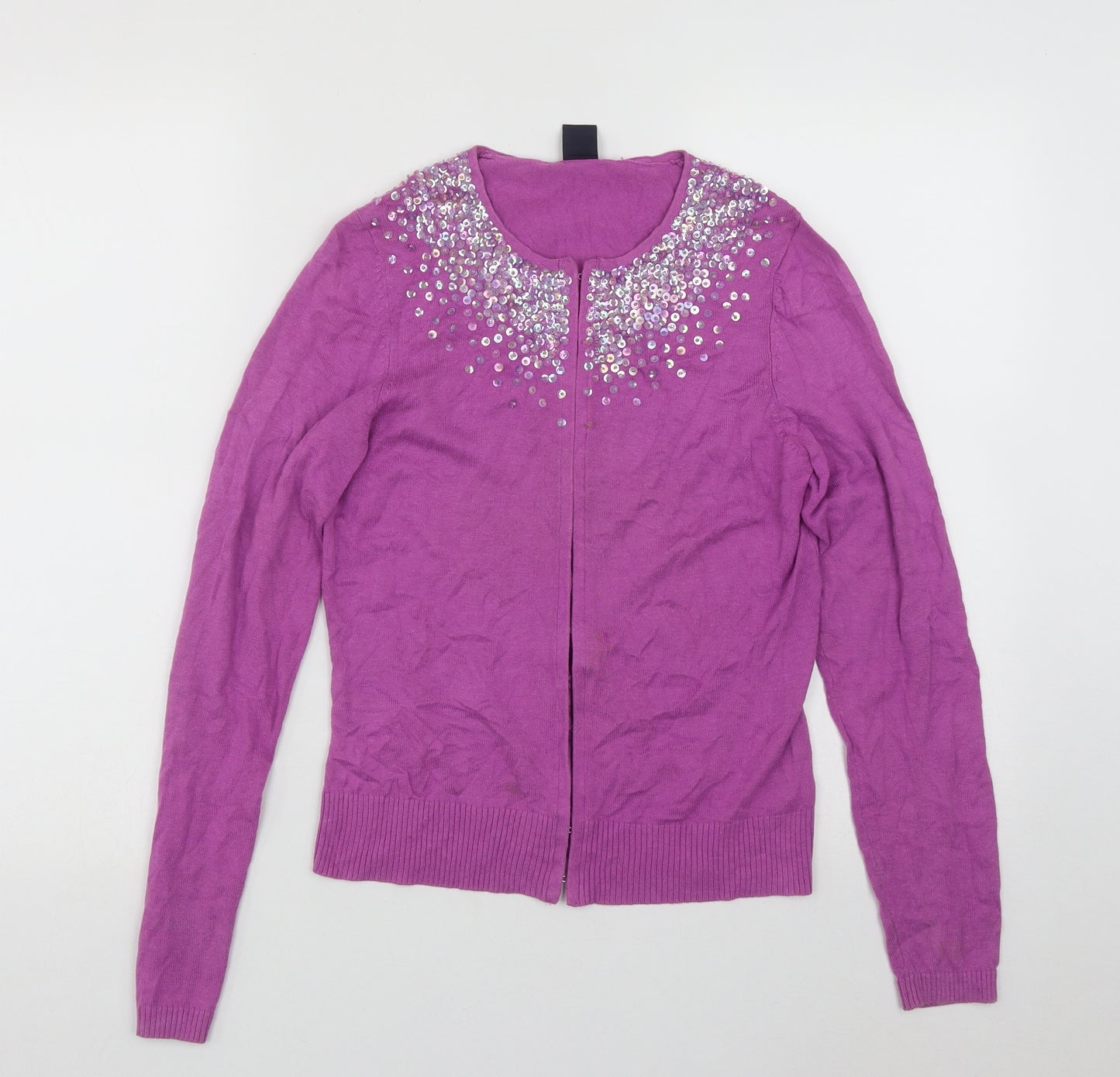 Gap Womens Purple Roll Neck  Cotton Cardigan Jumper Size S