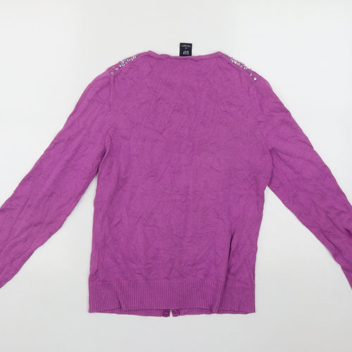 Gap Womens Purple Roll Neck  Cotton Cardigan Jumper Size S