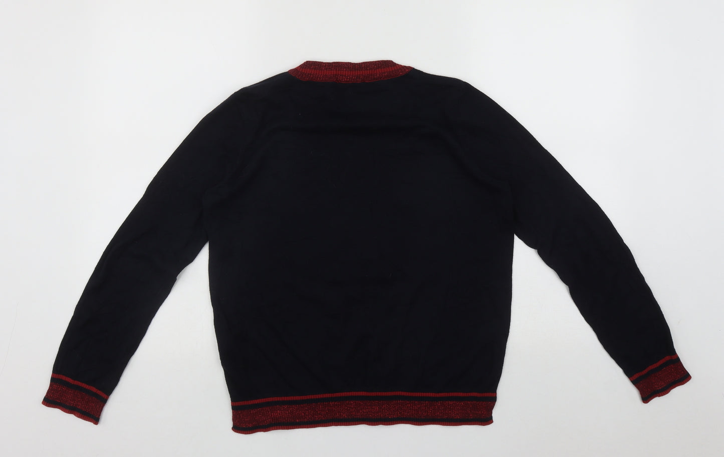 Marks and Spencer Womens Multicoloured Roll Neck  Acrylic Pullover Jumper Size 12   - Butterfly