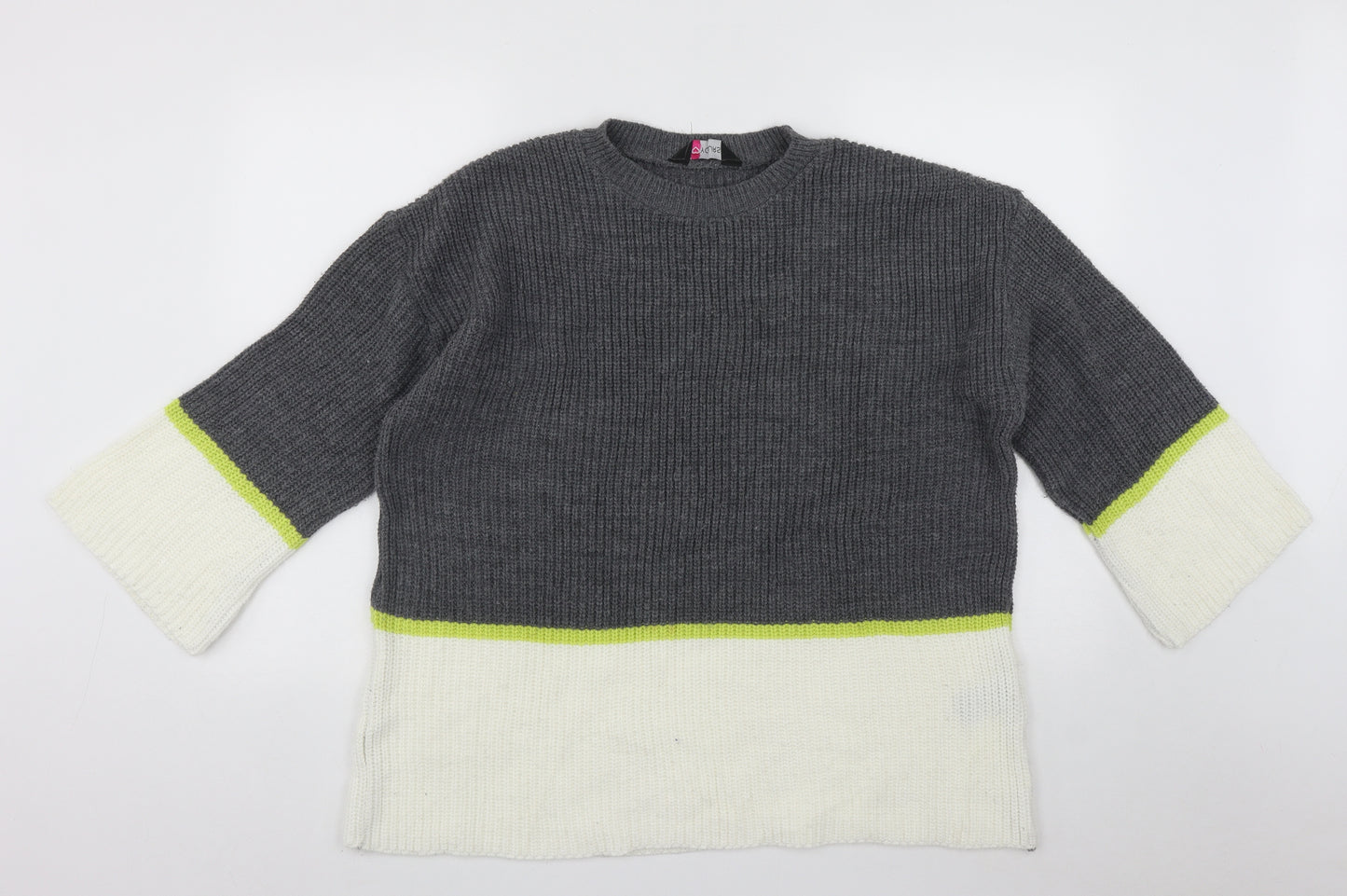 Yours Womens Multicoloured Roll Neck  Acrylic Henley Jumper Size 16