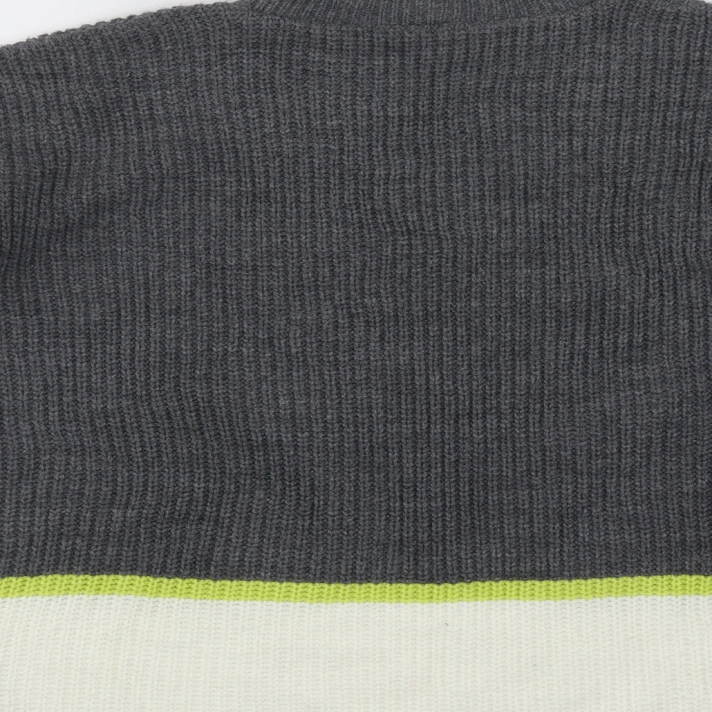 Yours Womens Multicoloured Roll Neck  Acrylic Henley Jumper Size 16