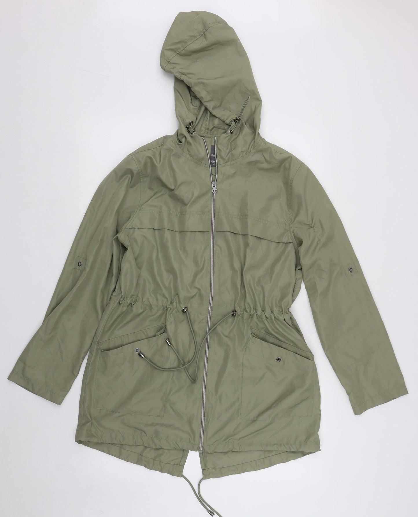 Primark Womens Green   Rain Coat Jacket Size S  Zip