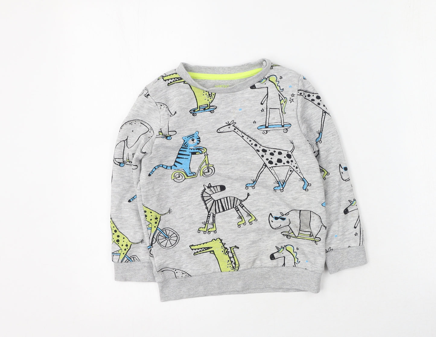 F&F Boys Grey  Cotton Pullover Sweatshirt Size 4-5 Years