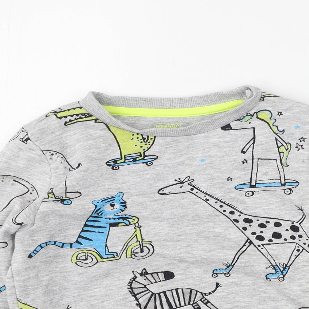 F&F Boys Grey  Cotton Pullover Sweatshirt Size 4-5 Years
