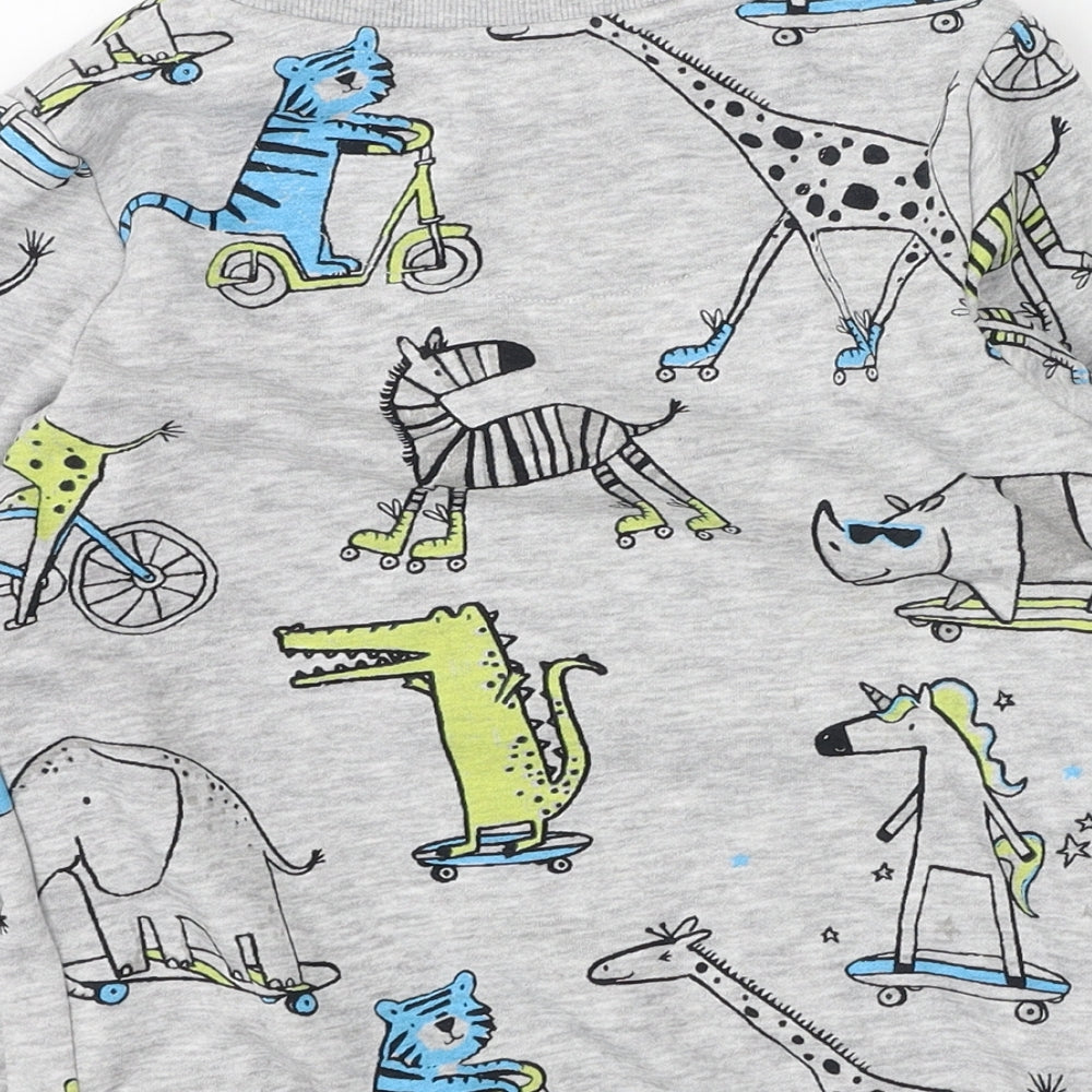 F&F Boys Grey  Cotton Pullover Sweatshirt Size 4-5 Years