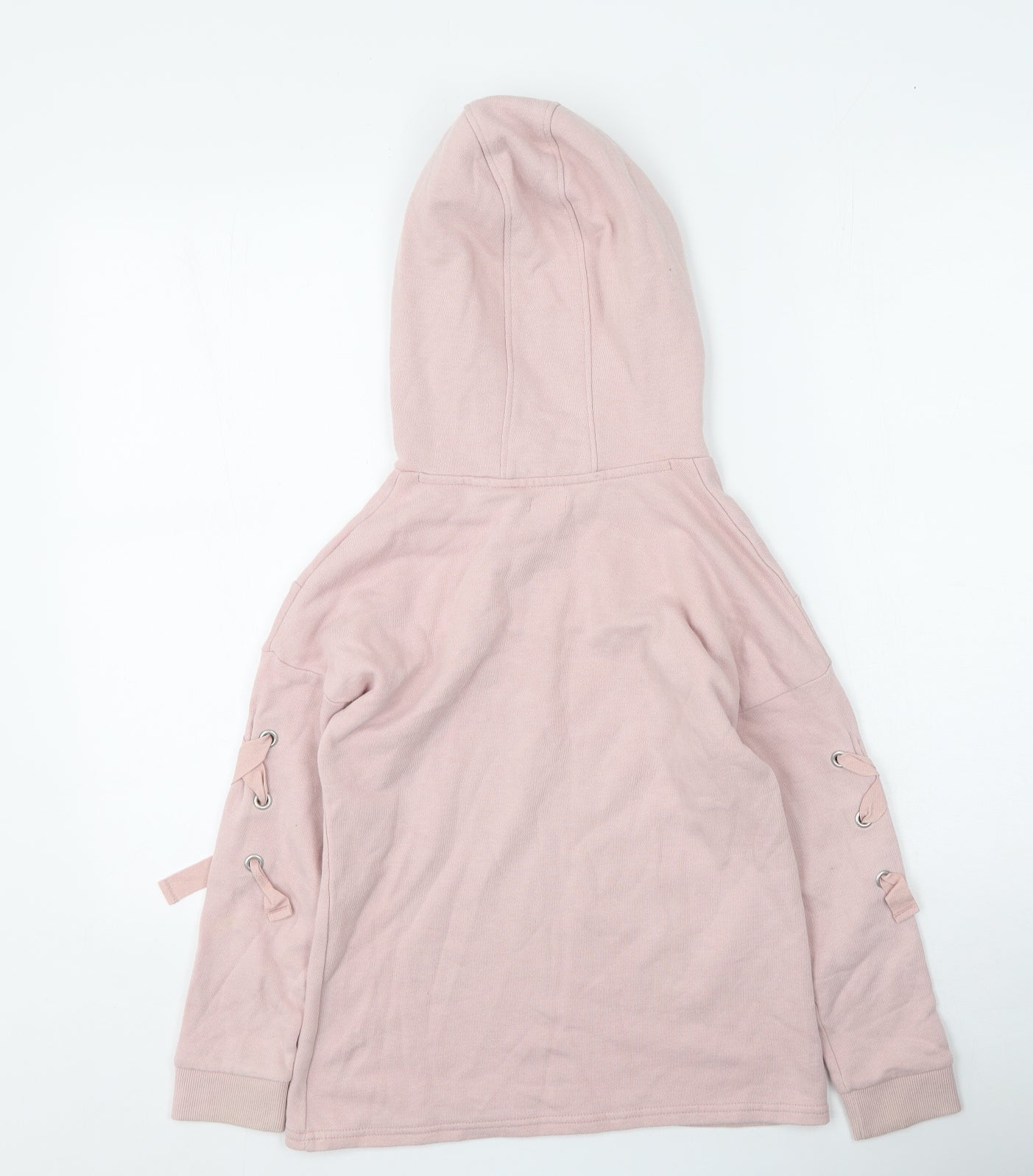 Next  Girls Pink  Cotton Pullover Hoodie Size 11 Years