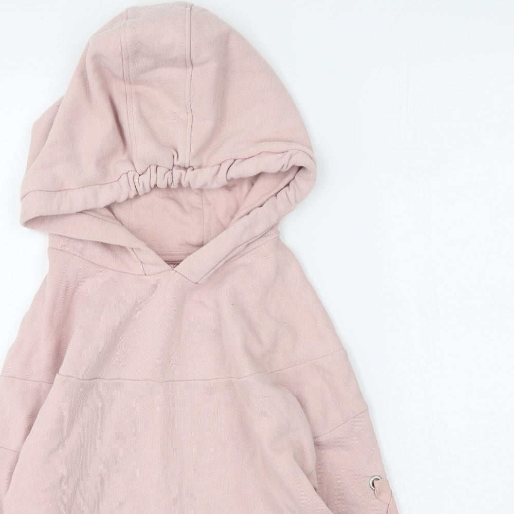 Next  Girls Pink  Cotton Pullover Hoodie Size 11 Years
