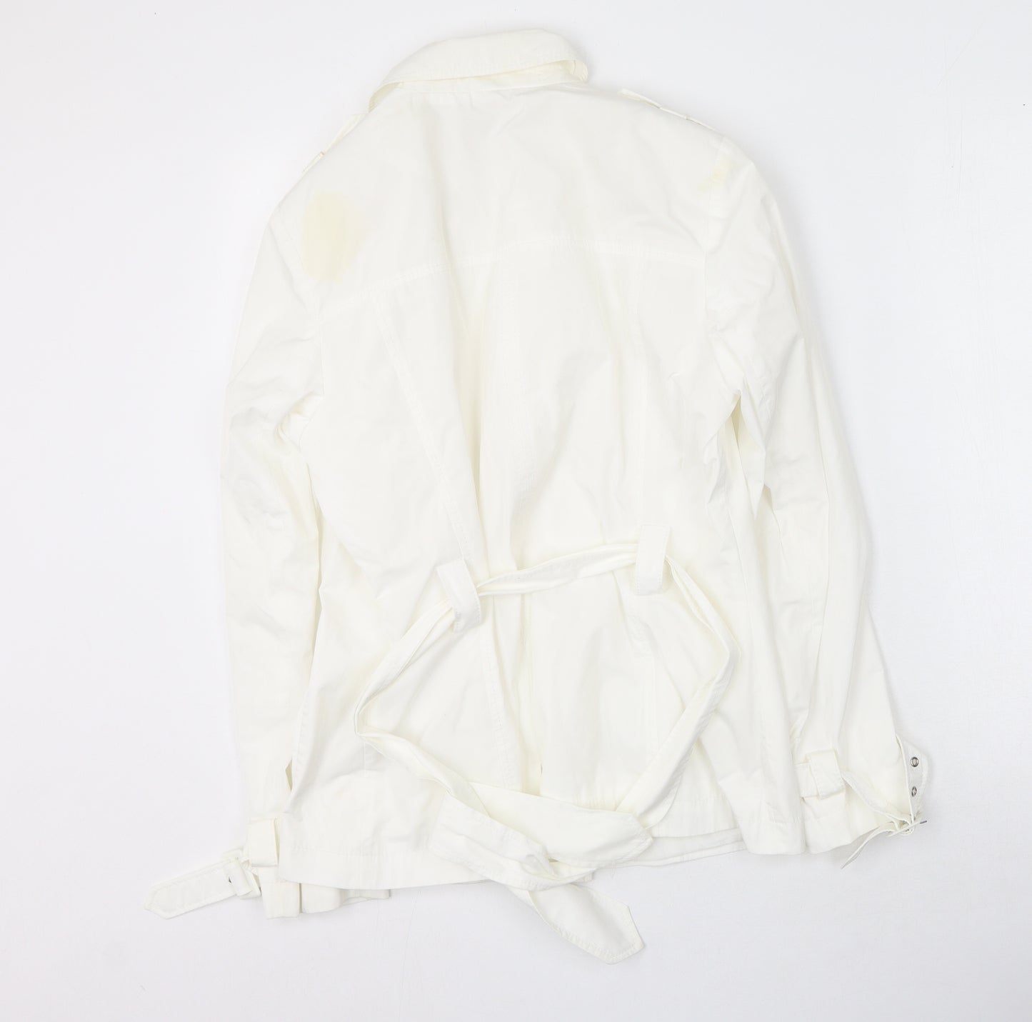 Jeff Banks Womens White   Trench Coat Coatigan Size 12