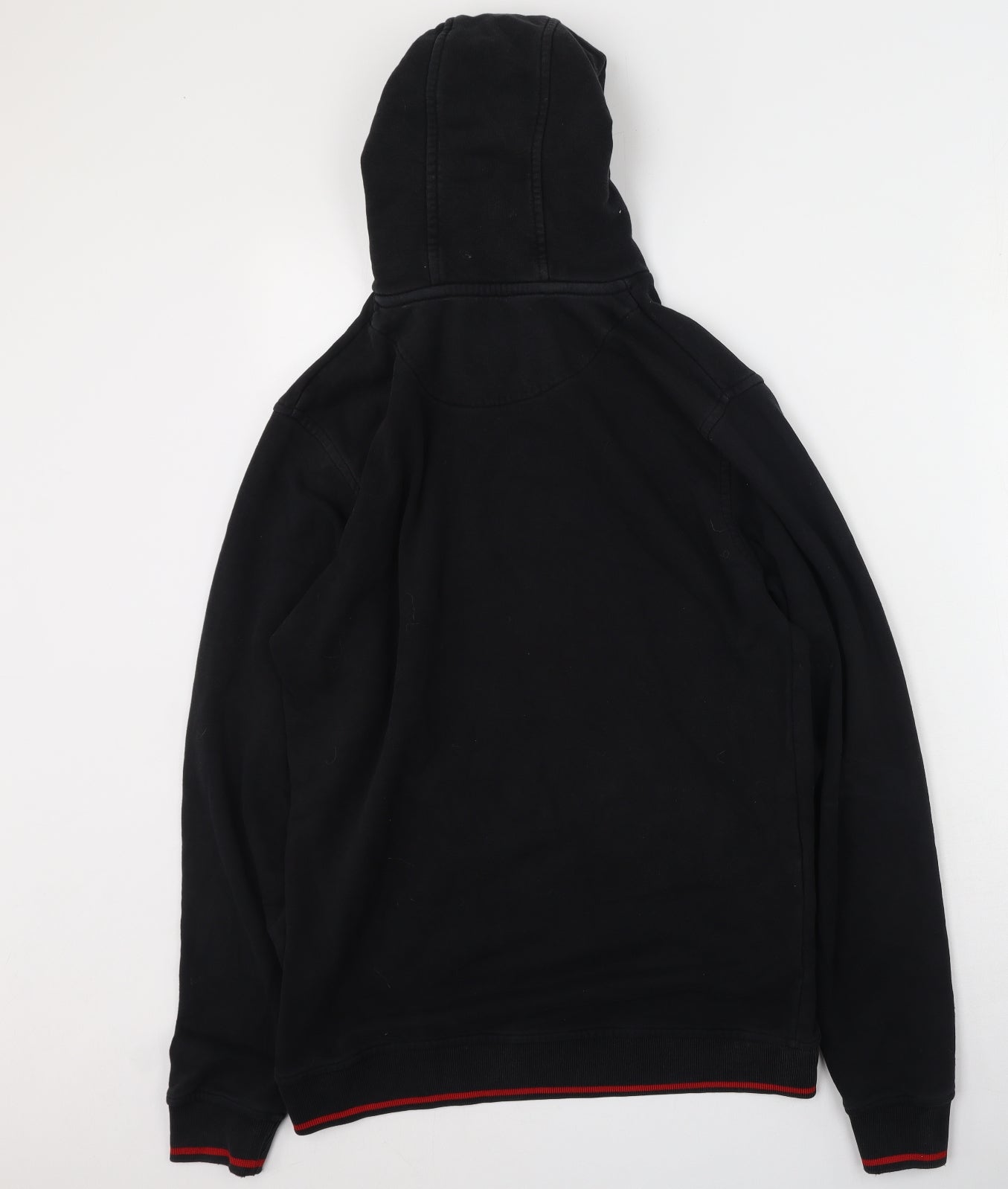 KWD Mens Black  Cotton Pullover Hoodie Size M