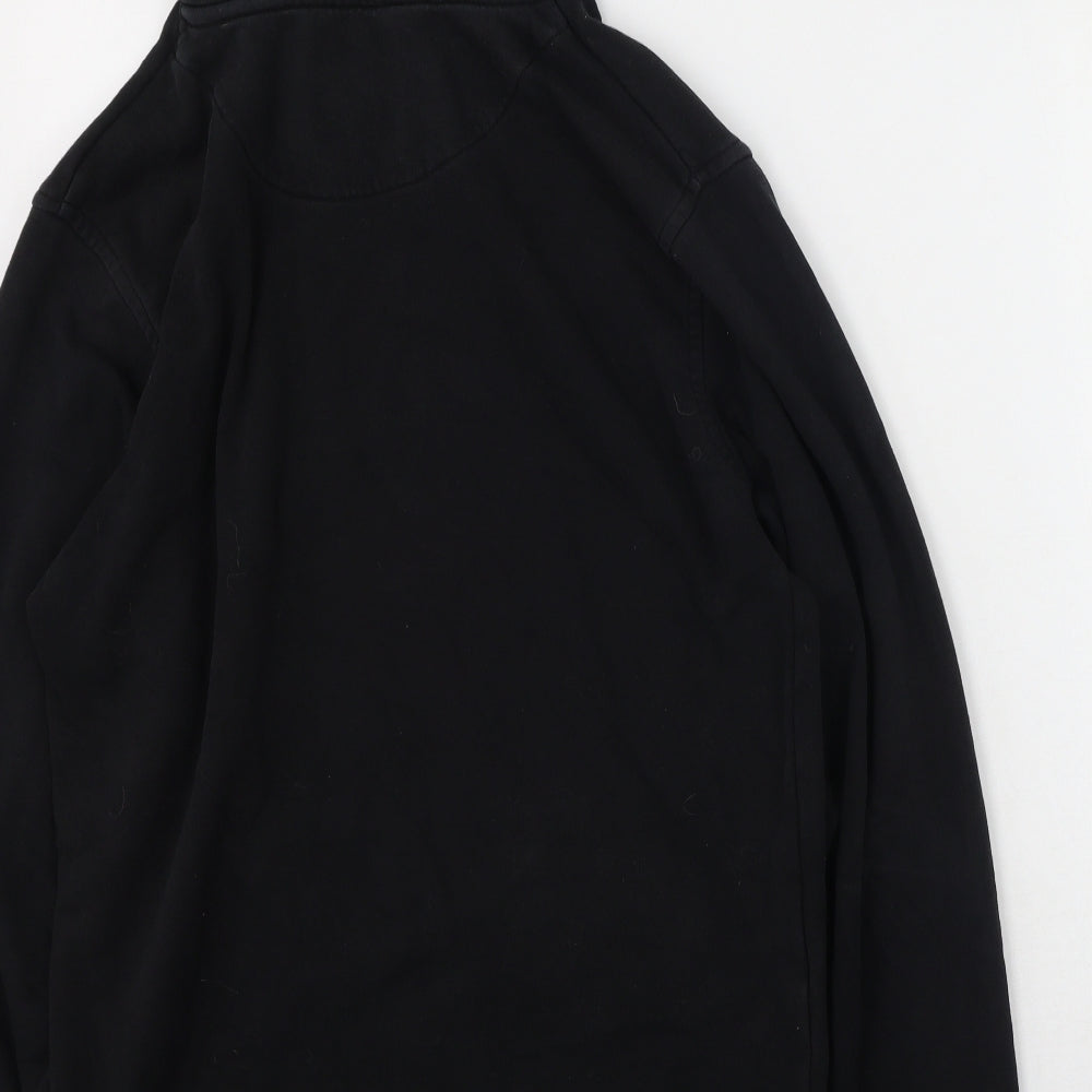 KWD Mens Black  Cotton Pullover Hoodie Size M