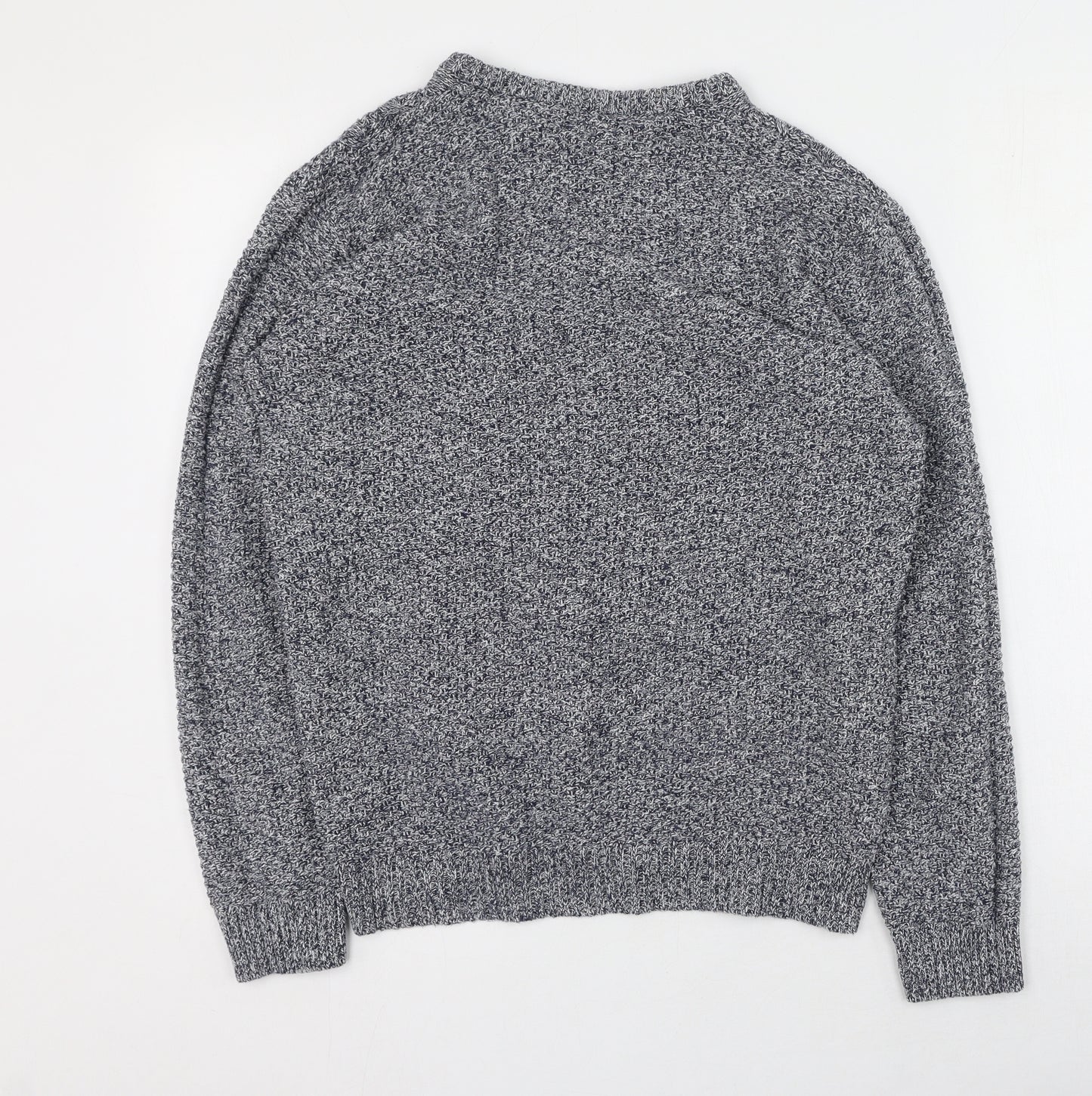 F&F Mens Grey Round Neck  Cotton Pullover Jumper Size M