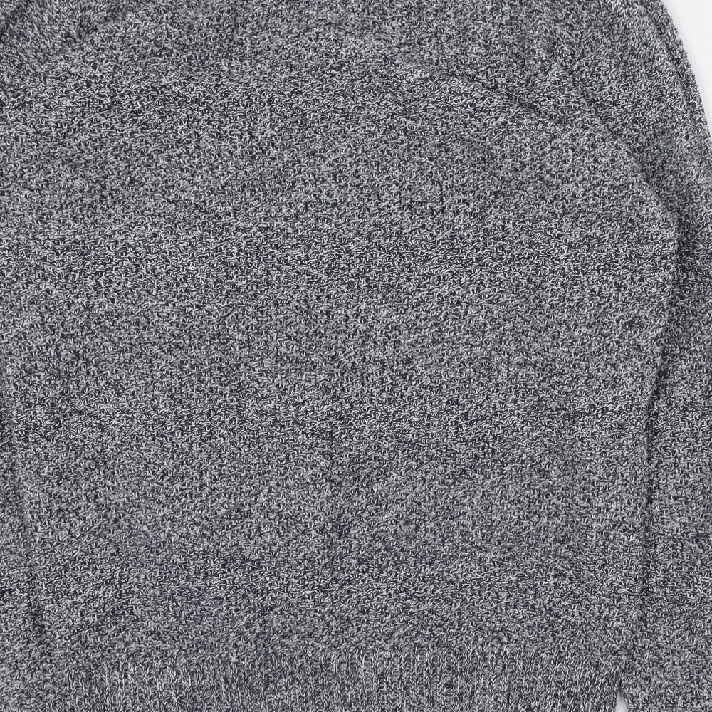 F&F Mens Grey Round Neck  Cotton Pullover Jumper Size M