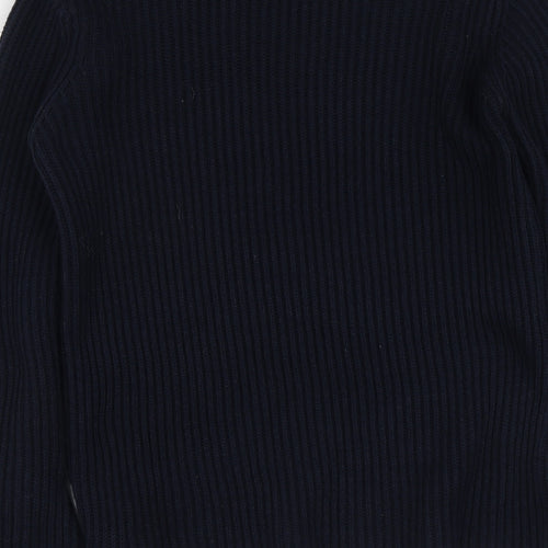 Papaya Womens Blue Round Neck  Acrylic Pullover Jumper Size S