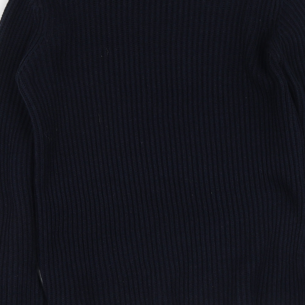Papaya Womens Blue Round Neck  Acrylic Pullover Jumper Size S