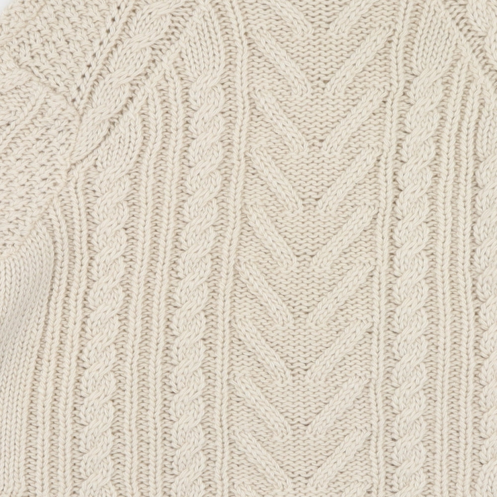 Monsoon Womens Beige Round Neck  Acrylic Pullover Jumper Size M