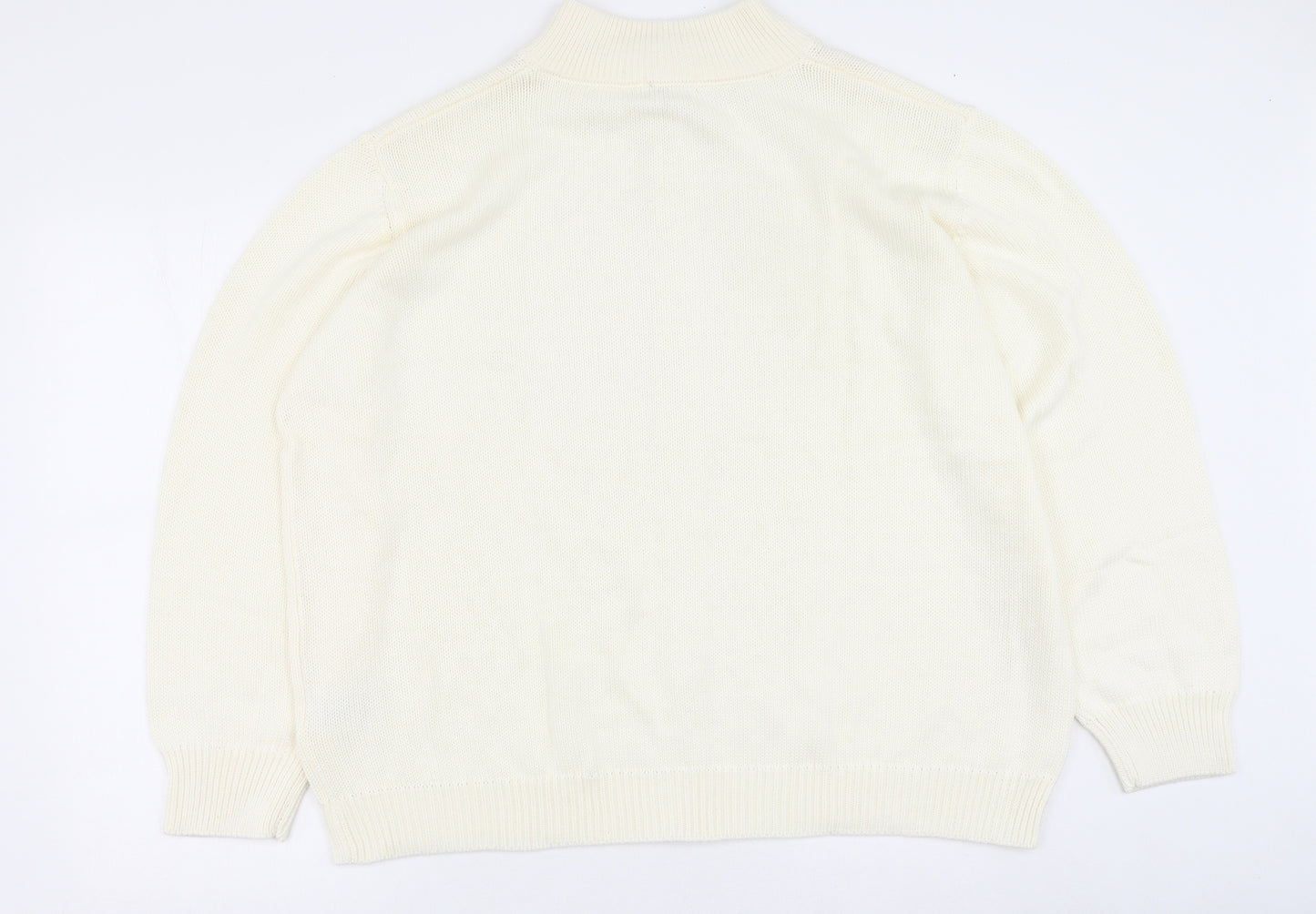 Damart Womens Beige High Neck  Acrylic Full Zip Jumper Size 26