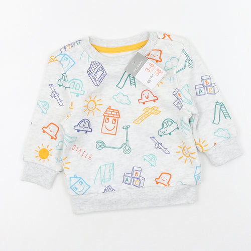 Primark  Grey  Polyester Pullover Jumper Size 3-6 Months