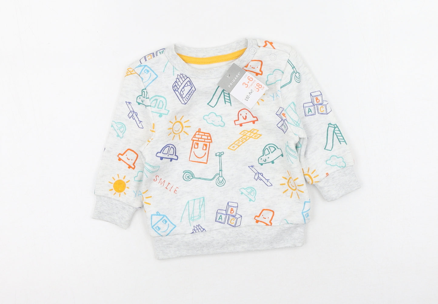 Primark  Grey  Polyester Pullover Jumper Size 3-6 Months